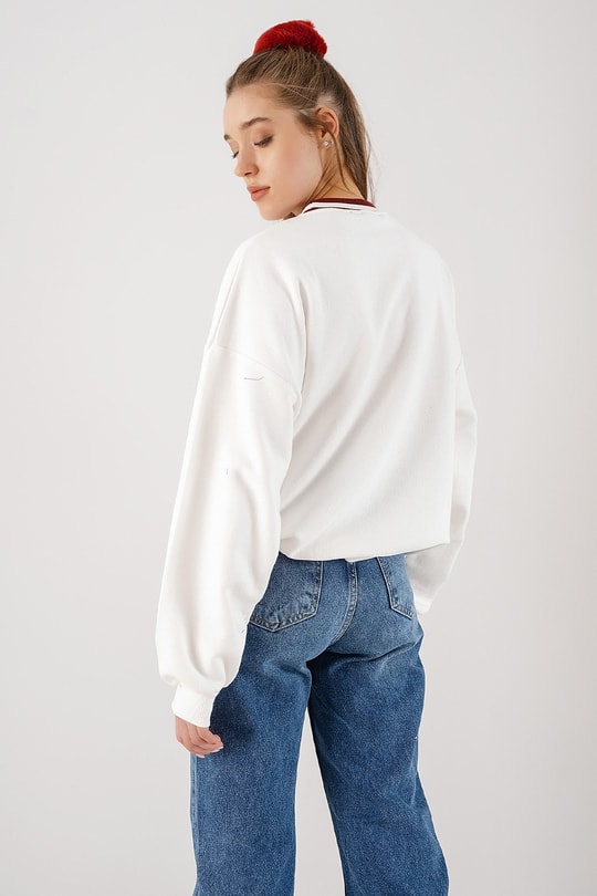 The Alps Ribana Detaylı Sweatshirt Bordo