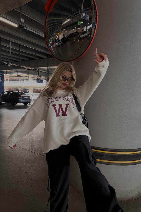Wısconsın Sweatshirt Krem
