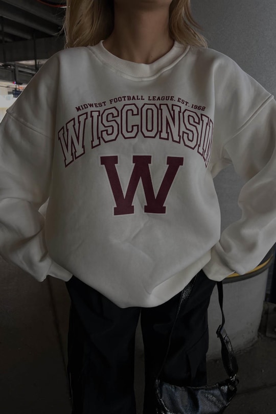 Wısconsın Sweatshirt Krem