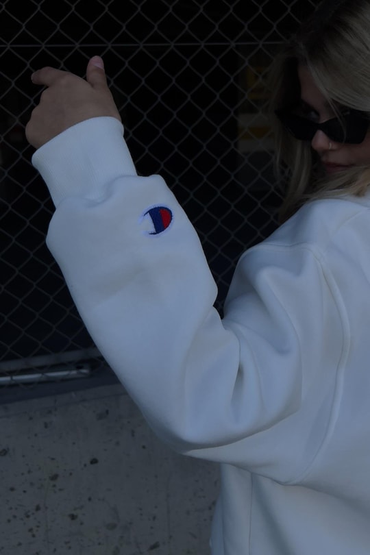 Yazı Baskı Sweatshirt Beyaz