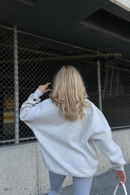 Yazı Baskı Sweatshirt Gri