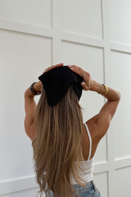 Bohem Bandana Siyah Taç