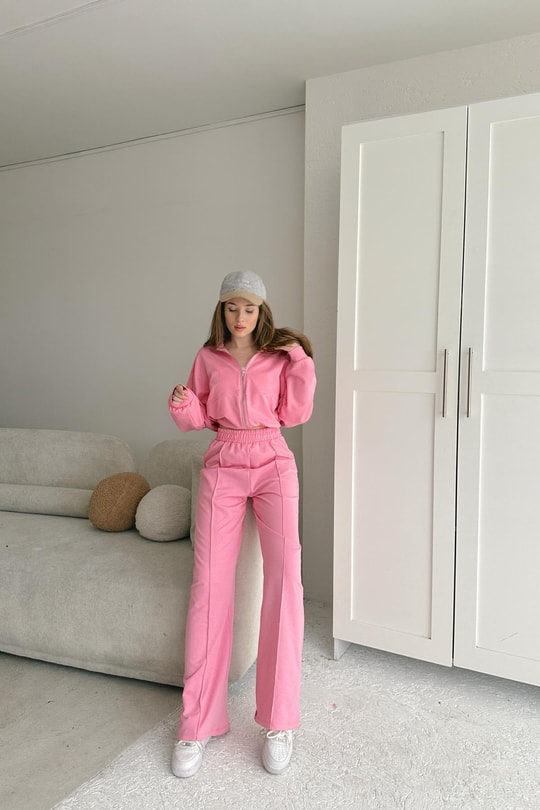 Baggy Eşofman Takımı Pembe