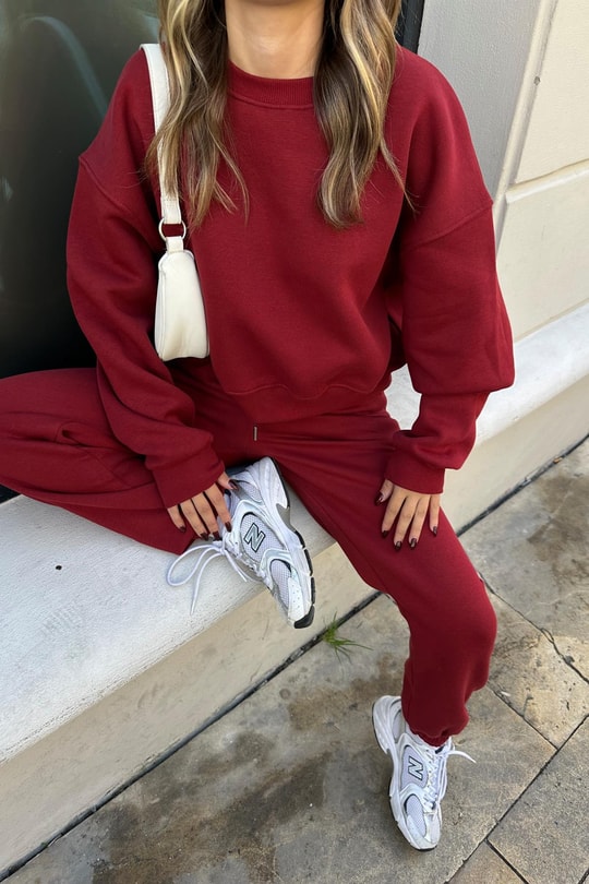 Basic Jogger Takım Bordo