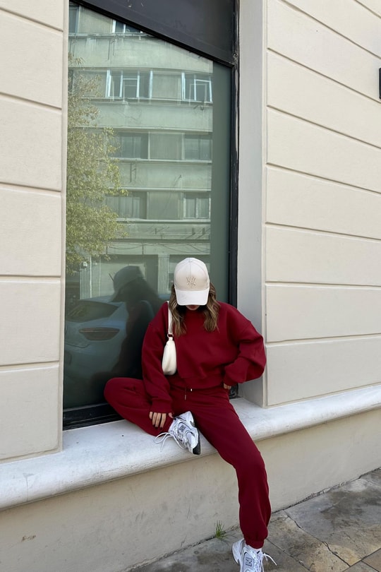 Basic Jogger Takım Bordo