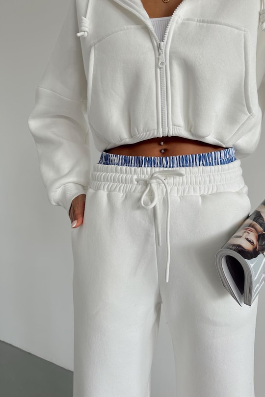 Boxer Detay Relax Takım Beyaz