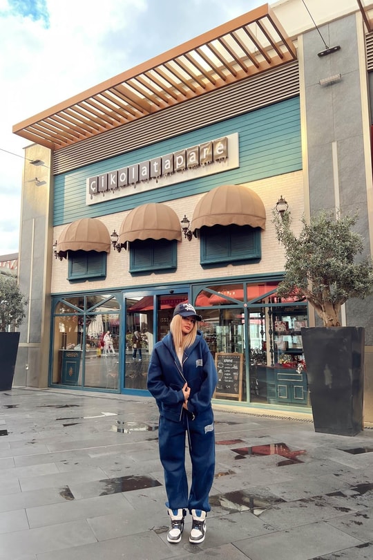 Couture Baskılı Eşofman Takım Lacivert