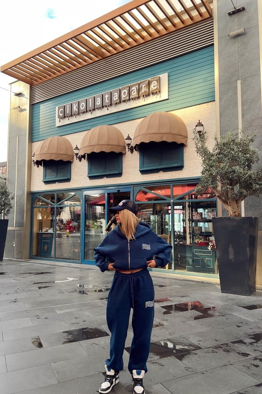 Couture Baskılı Eşofman Takım Lacivert