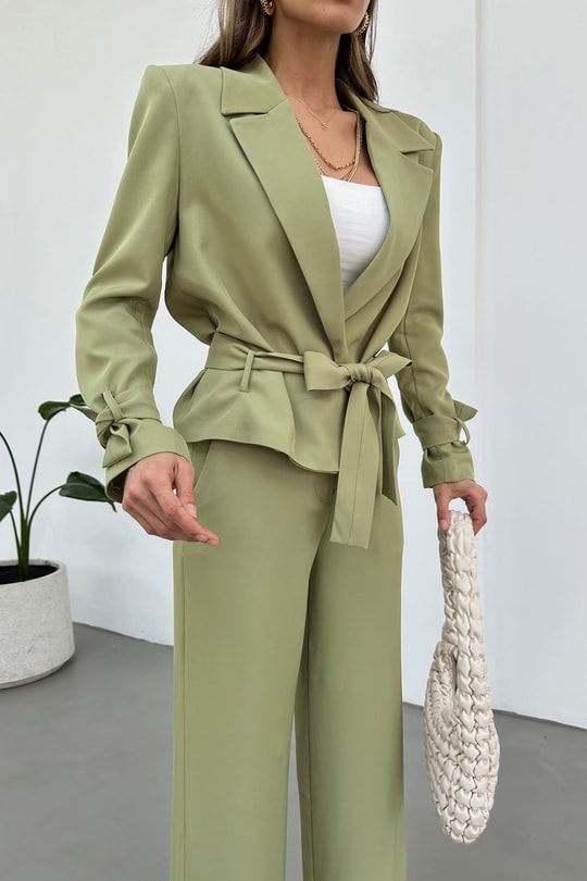 Crop Bleazerli Street Takım Fıstık Yeşili