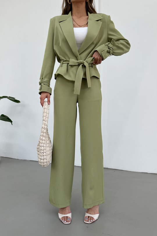 Crop Bleazerli Street Takım Fıstık Yeşili