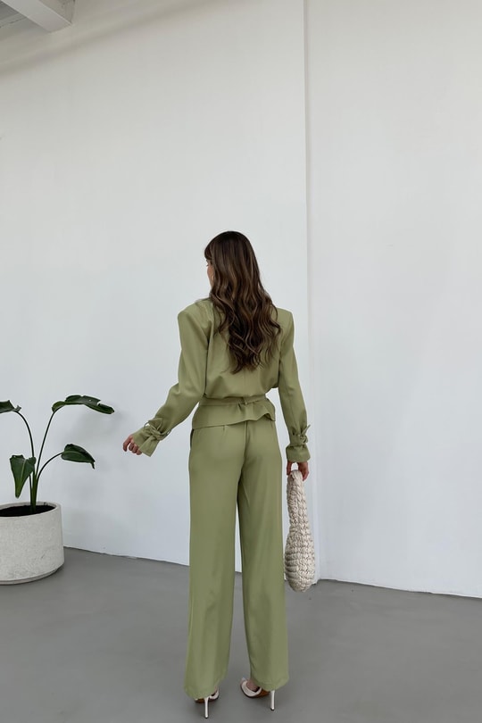 Crop Bleazerli Street Takım Fıstık Yeşili