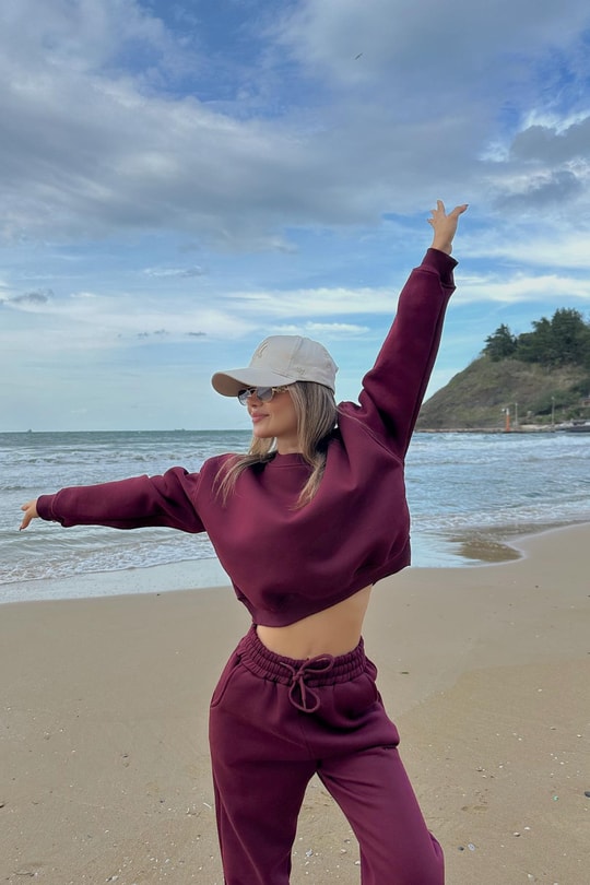 Crop Comfort Takım Bordo