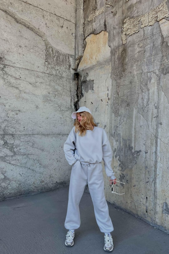 Crop Comfort Takım Gri
