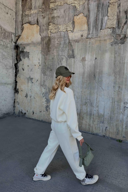 Crop Comfort Takım Krem