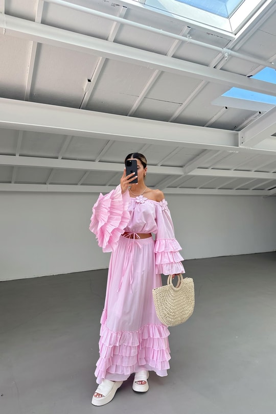 Fırfırlı Takım Pembe