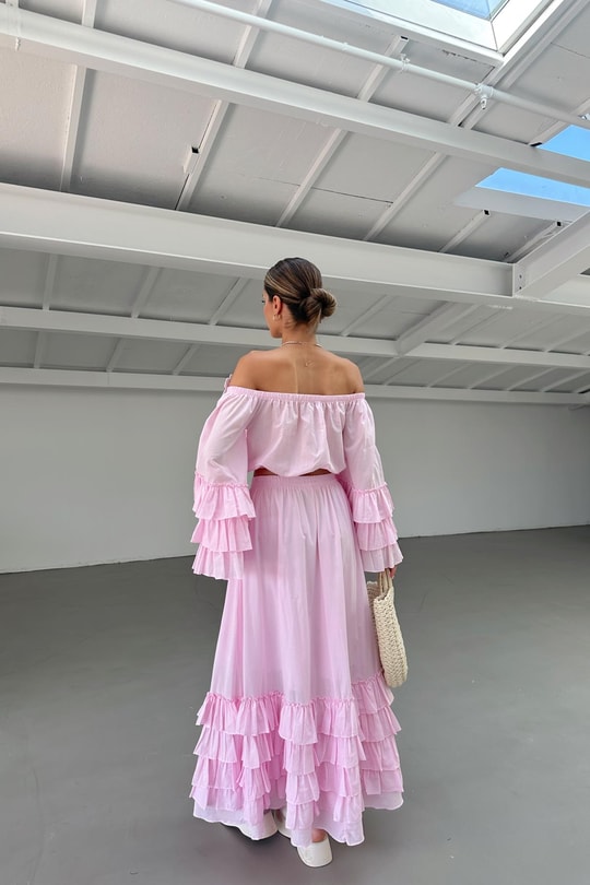 Fırfırlı Takım Pembe