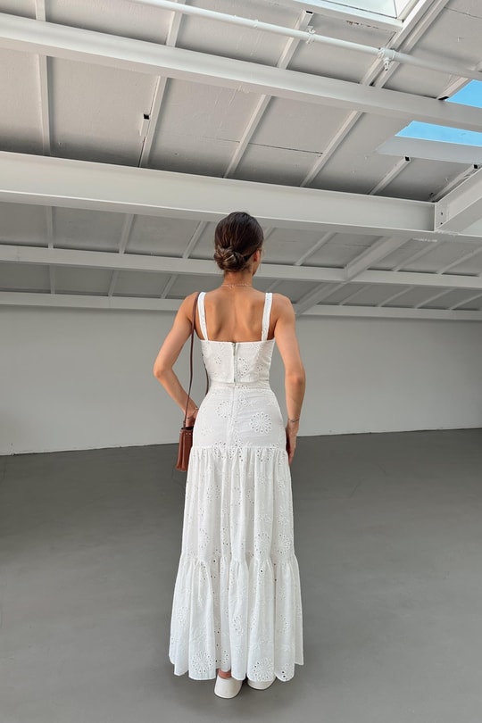 Fisto Crop Etek Takım Beyaz