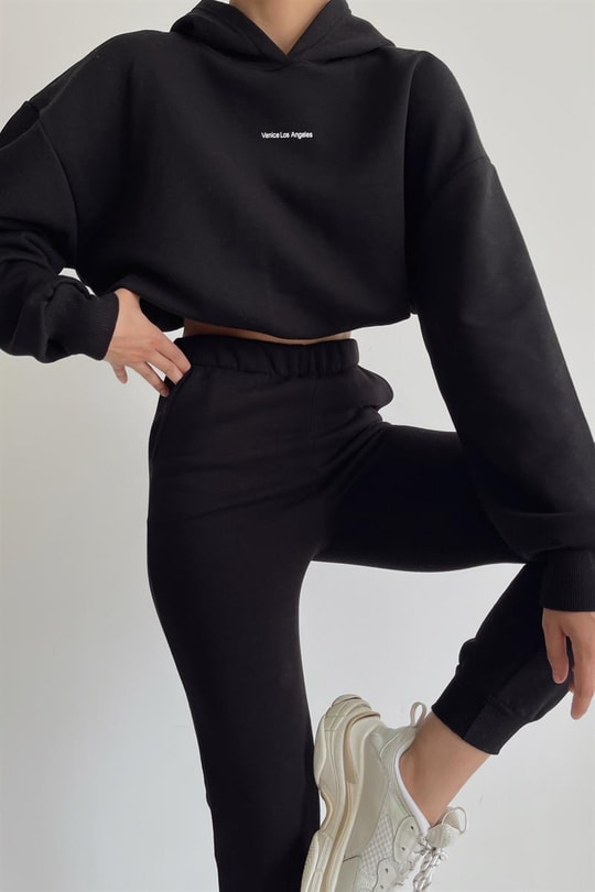 La Jogger Eşofman Takım Siyah