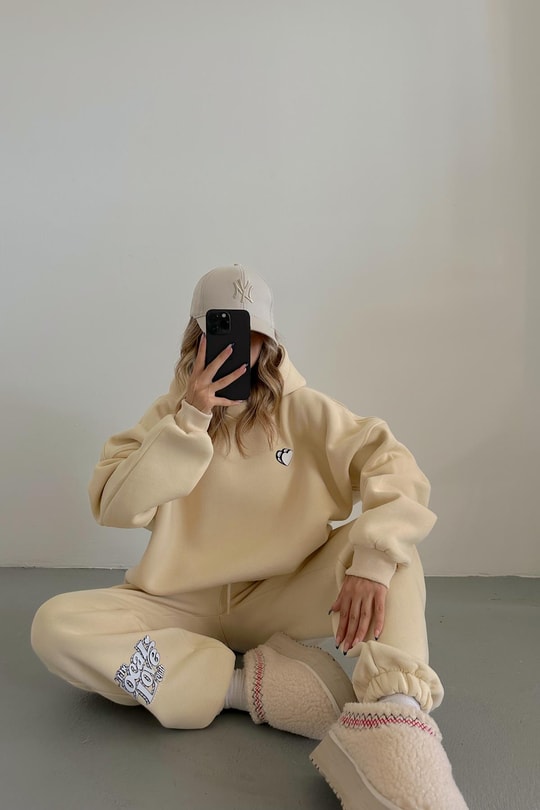 Local Love Kapüşonlu Eşofman Takım Sarı