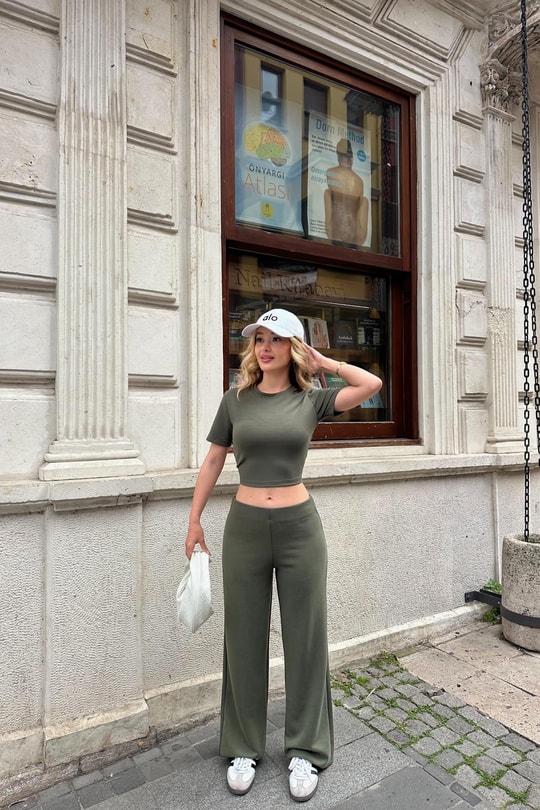 Modal Kısa Kol Takım Haki