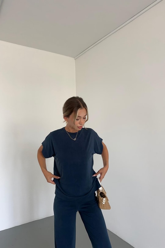 Modal Tshirt Takım Lacivert
