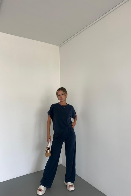 Modal Tshirt Takım Lacivert
