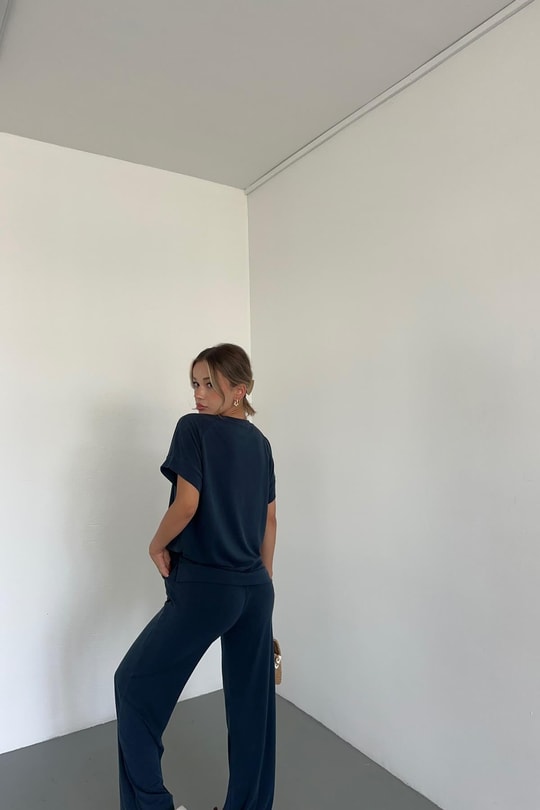 Modal Tshirt Takım Lacivert