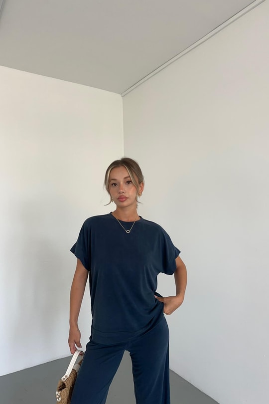 Modal Tshirt Takım Lacivert