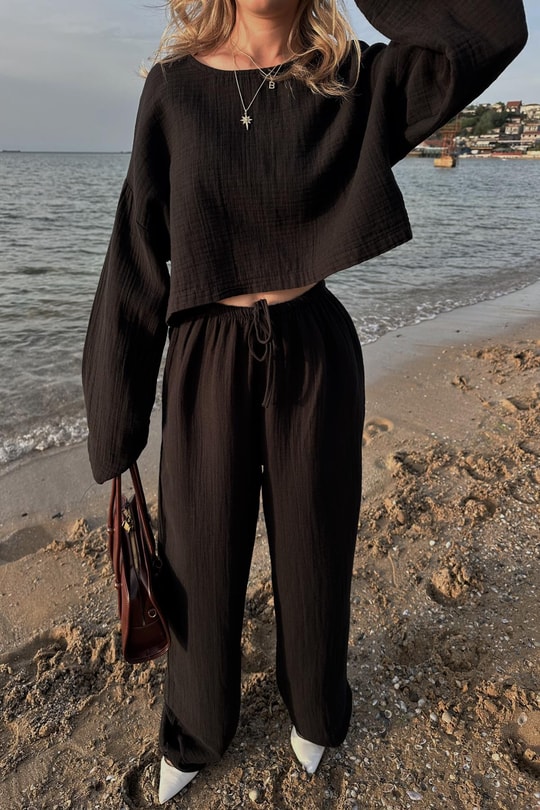 Müslin Takım Siyah