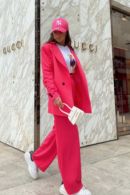Oversize Palazzo Takım Pembe