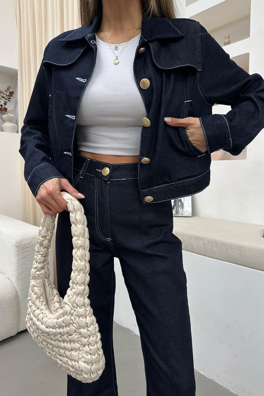 Premium Jean Takım Lacivert