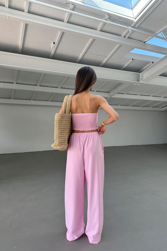 Şal Büstiyerli Takım Pembe