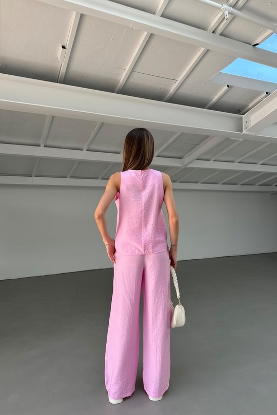 Salaş Bluz Pantolon Takım Pembe