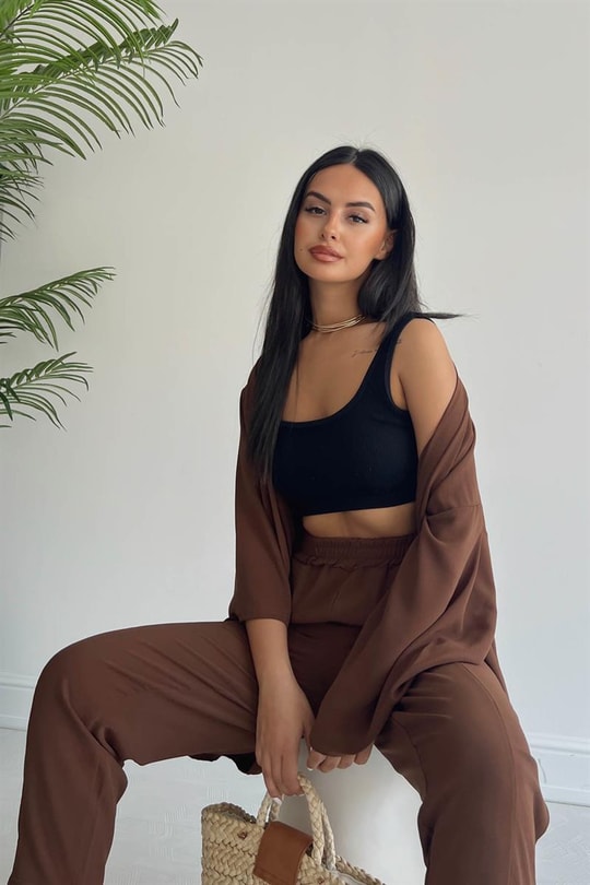 Salaş Kimono Takım Kahve