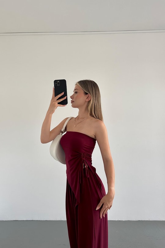 Sendy Büzgülü Takım Bordo