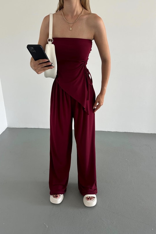 Sendy Büzgülü Takım Bordo
