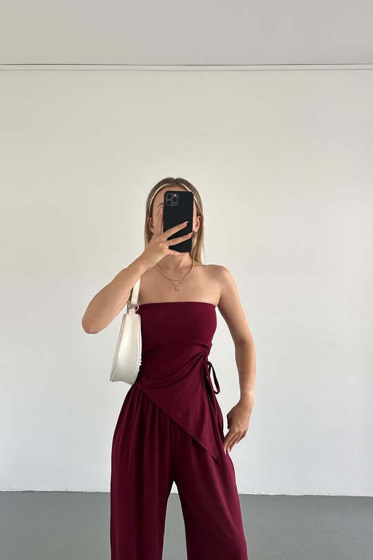 Sendy Büzgülü Takım Bordo