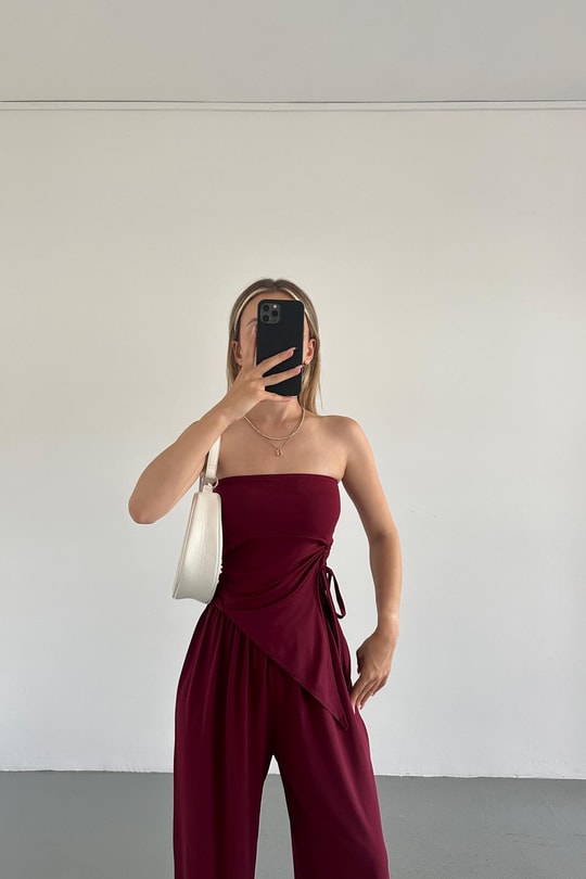 Sendy Büzgülü Takım Bordo