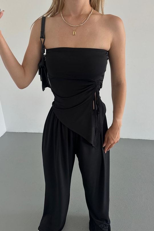 Sendy Büzgülü Takım Siyah