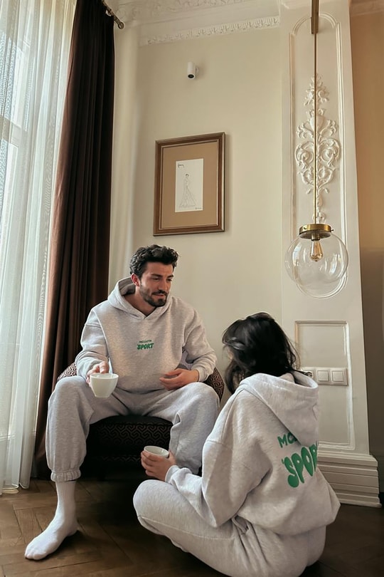 Sport Kapüşonlu Jogger Takım Gri