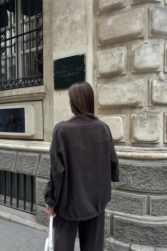Tensel Kumaş Takım Kahve