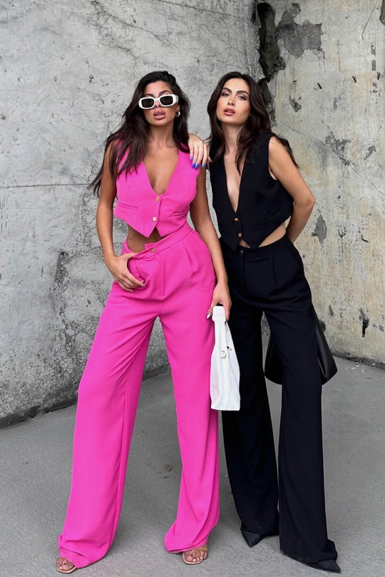 Yelekli Swanky Takım Pembe