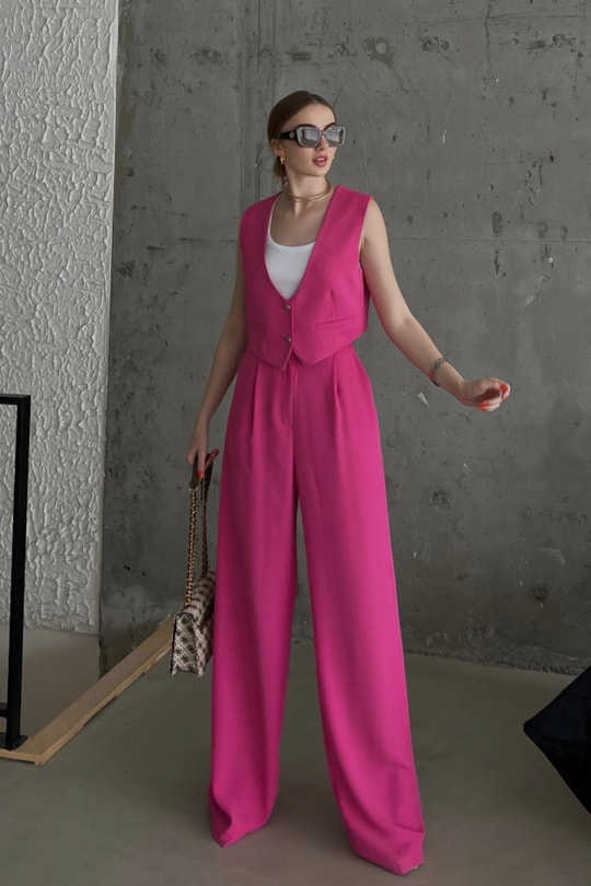 Yelekli Swanky Takım Pembe