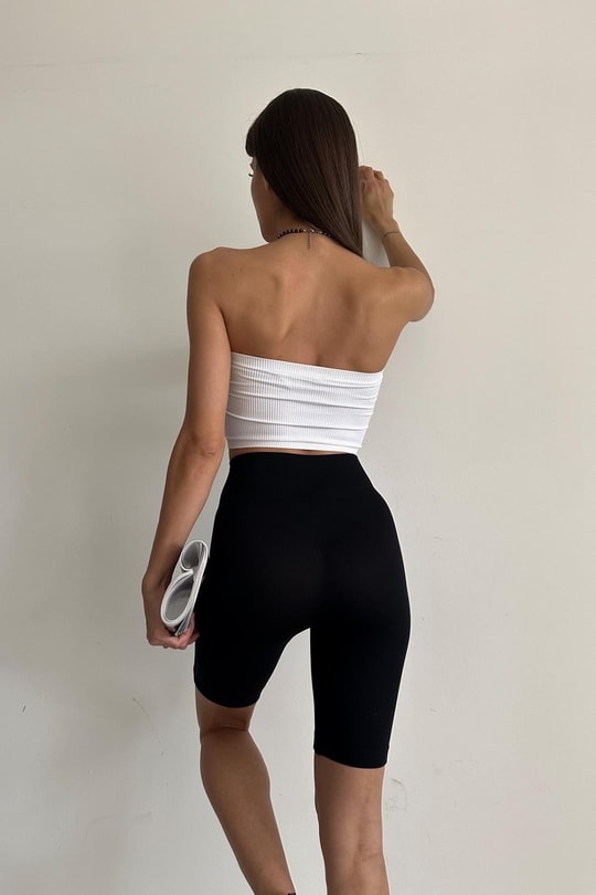 Fitilli Biker Tayt Siyah