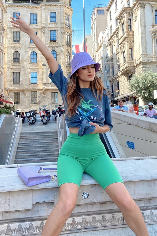 Fitilli Yüksek Bel Relax Tayt Yeşil