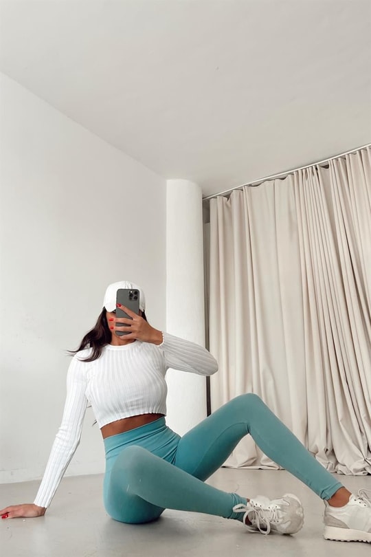 Yüksek Bel Flex Tayt Mint