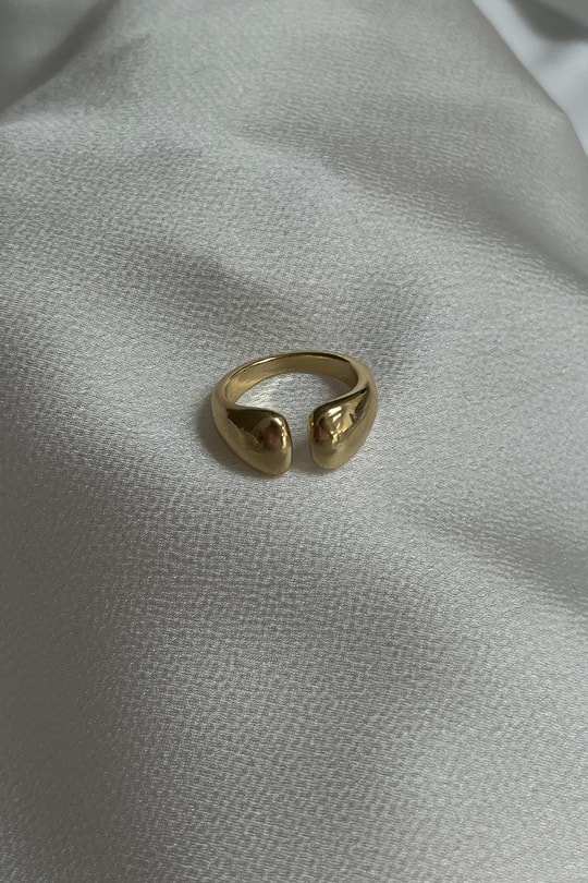 Çift Damla Yüzük Gold