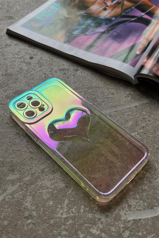 Kalp Kabartmalı Telefon Kılıfı Iphone13Pro Sarı