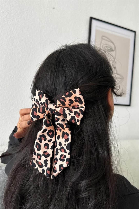 Leopar Desenli Kurdele Toka Leopar Desen