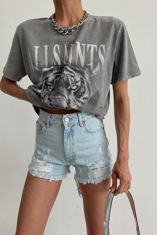 Alısaınts Yıkamalı Tshirt Antrasit